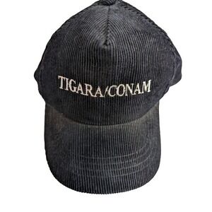 Vintage TIGARA/CONAM Industrial Corduroy Snapback Hat - Black